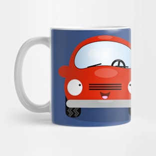Cute kawaii red car cartoon illustration Mug